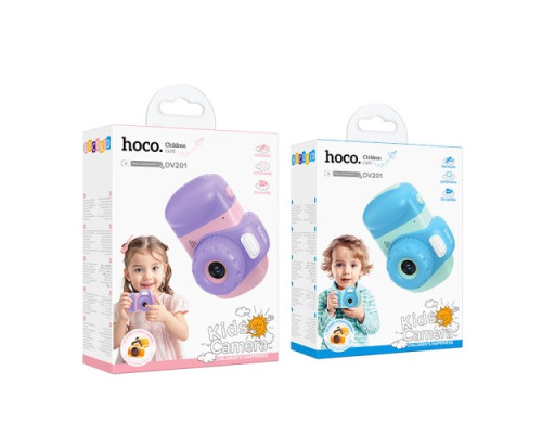 Фотоапарат дитячий HOCO DV201 Dual lens children camera Blue mag-6942007628426137356