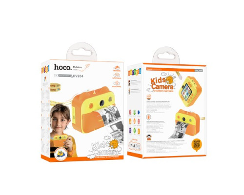 Фотоапарат дитячий з друком HOCO DV204 Dual-camera children printing camera Yellow mag-6942007638647138137