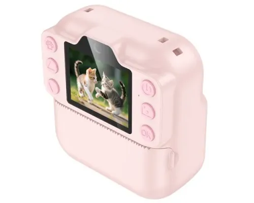 Фотоапарат дитячий з друком HOCO DV211 Dual camera children printing camera pink mag-6942007663199145107