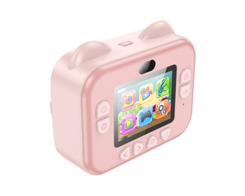 Фотоапарат дитячий з друком HOCO DV204 Dual-camera children printing camera Pink mag-6942007638654138138