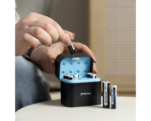 Зарядний Пристрій з Акумуляторними Батарейками Proove Compact Station 8pcs (4xAAA + 4xAA) black 2003000300246 6901116307882