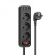 Мережевий фільтр Hoco NS2 (3 розетки + 3 USB) 1.8m black