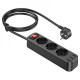 Мережевий фільтр Hoco NS2 (3 розетки + 3 USB) 1.8m black