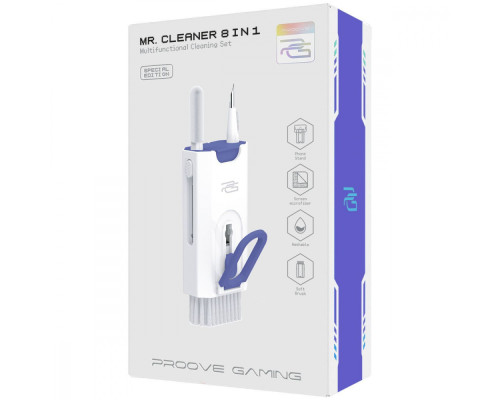 Багатофункціональний набір для чищення Proove Gaming Mr. Cleaner 8in1 white 2003000208399 6901111084146