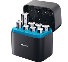Зарядний Пристрій з Акумуляторними Батарейками Proove Compact Station 8pcs (4xAAA + 4xAA) black 2003000300246 6901116307882