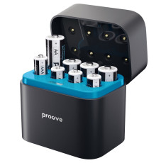 Зарядний Пристрій з Акумуляторними Батарейками Proove Compact Station 8pcs (4xAAA + 4xAA) black 2003000300246 6901116307882