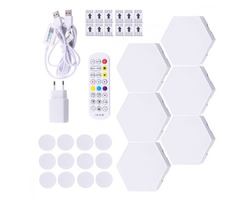 RGB Набір Smart настінних світильників 12pcs (Bluetooth APP, Remote Control, Music Rhythm) white