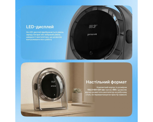 Портативний вентилятор Proove Blower gray 2003000312324 6901116225544