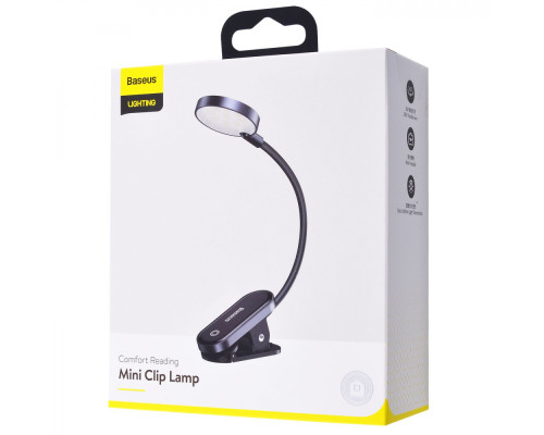 LED Лампа Для Будинку Baseus Comfort Reading Mini Clip dark gray 2001000295517 6953156223523