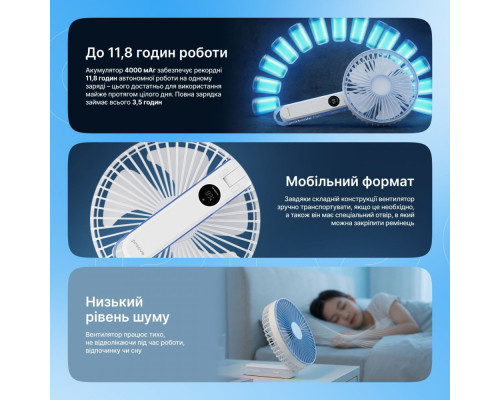 Портативний вентилятор Proove Breeze white 2003000312317 6901118969712