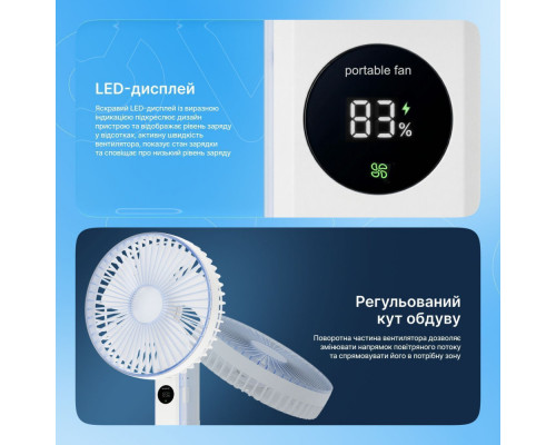 Портативний вентилятор Proove Breeze white 2003000312317 6901118969712