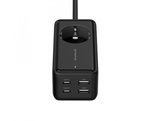Мережевий фільтр Proove Power Strip Homester PD-03 1AC 65W (2 Type-C + 2USB) black 2001001217167 6900111834089