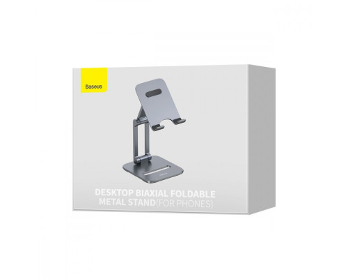 Підставка для телефону Baseus Desktop Biaxial Foldable Metal Stand gray