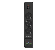 Мережевий фільтр Proove Power Strip P-03 (3 розетки + 4 USB + 2 Type-C) 2М black 2001000645053 6900111991225
