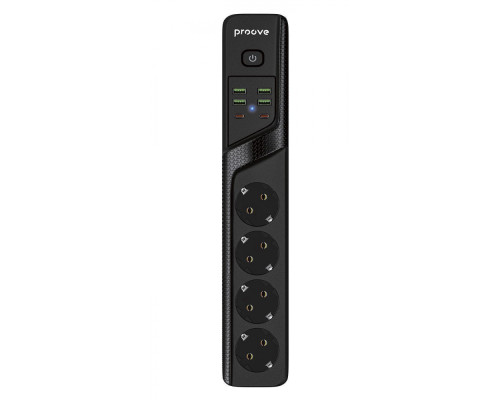 Мережевий фільтр Proove Power Strip P-04 (4 розетки + 4 USB + 2 Type-C) 2М black 2001000645060 6900111991232