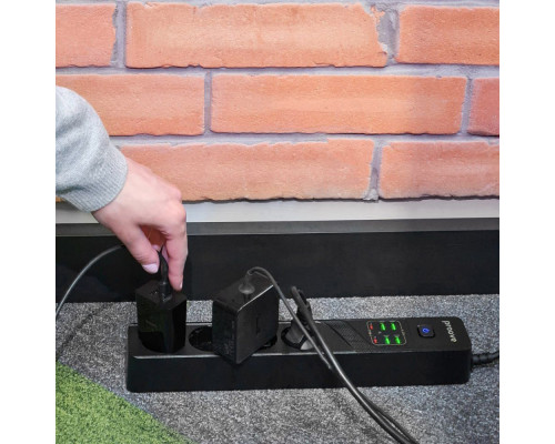Мережевий фільтр Proove Power Strip P-04 (4 розетки + 4 USB + 2 Type-C) 2М black 2001000645060 6900111991232