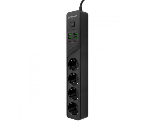 Мережевий фільтр Proove Power Strip P-04 (4 розетки + 4 USB + 2 Type-C) 2М black 2001000645060 6900111991232