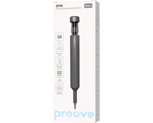 Багатофункціональний набір викруток Proove Spin 39in1 gray 2003000298345 6901113127056