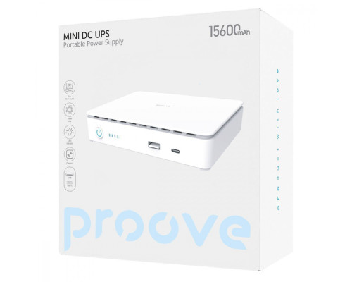 Портативне джерело безперебійного живлення Proove Mini DC UPS 15600mAh white 2003000165791 6901112596419