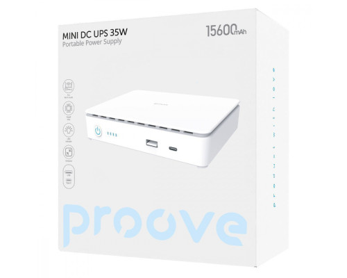 Портативне джерело безперебійного живлення Proove Mini DC UPS 35W 15600mAh white 2003000214949 6901111338522