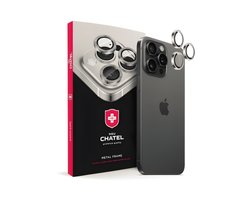 Захисне скло камери +NEU Chatel Metal Frame для Apple iPhone 16 Pro, 16 Pro Max silver PLS-00-00154986