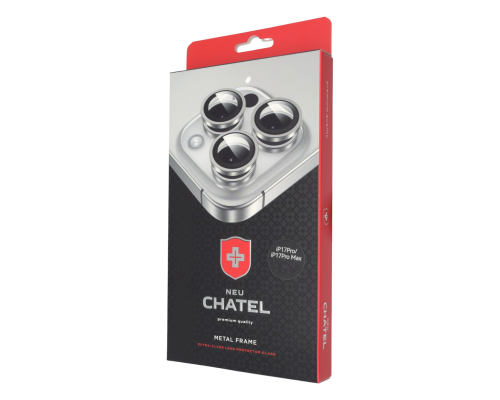 Захисне скло камери +NEU Chatel Metal Frame для Apple iPhone 17 Pro, 17 Pro Max natural PLS-00-00154987