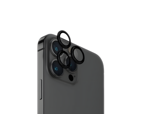 Захисне скло камери +NEU Chatel Metal Frame для Apple iPhone 15 Pro, 15 Pro Max black PLS-00-00154980