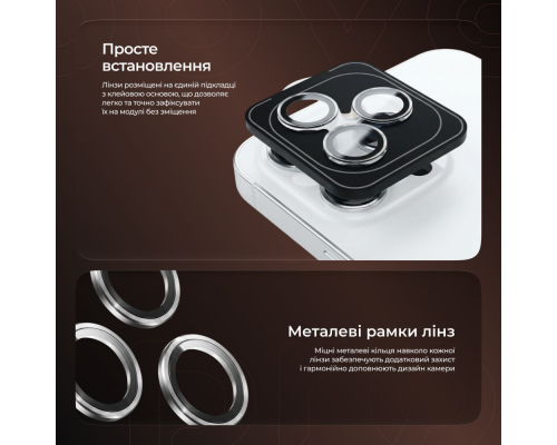 Захисне скло камери Proove Achilles для iPhone 15 Pro, 15 Pro Max dark blue PLS-00-00158442