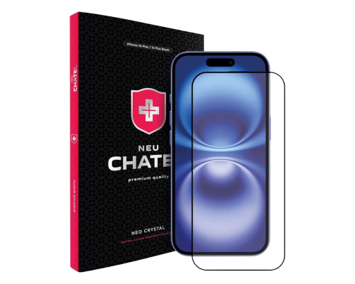 Захисне скло +NEU Chatel Corning Gorilla Glass для Apple iPhone 15 Plus, 16 Plus Black PLS-00-00155102