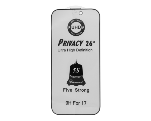 Захисне скло 5S UHD Privacy 26° для Apple iPhone 17 Full Glue black PLS-00-00145729
