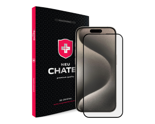 Захисне скло +NEU Chatel Corning Gorilla Glass для Apple iPhone 15 Pro Black PLS-00-00152124