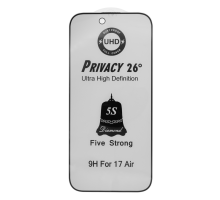 Захисне скло 5S UHD Privacy 26° для Apple iPhone 17 Air Full Glue black PLS-00-00145731