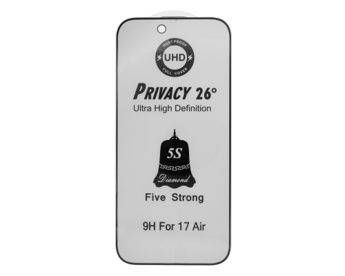 Захисне скло 5S UHD Privacy 26° для Apple iPhone 17 Air Full Glue black PLS-00-00145731