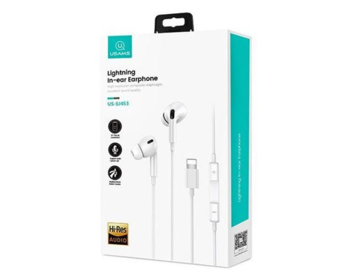 Навушники Usams SJ453 EP-41 Lightning In-ear Earphone 1.2m White