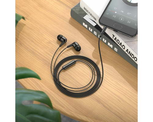 Навушники HOCO M97 Enjoy universal earphones with mic Black