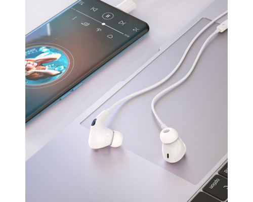 Навушники BOROFONE BM80 Pro Elegant Type-C wire-controlled digital earphones with microphone White