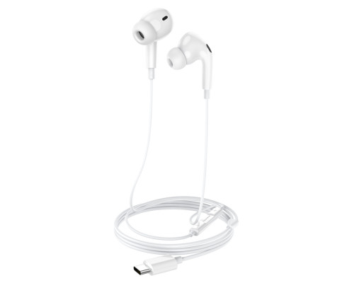 Навушники BOROFONE BM80 Pro Elegant Type-C wire-controlled digital earphones with microphone White