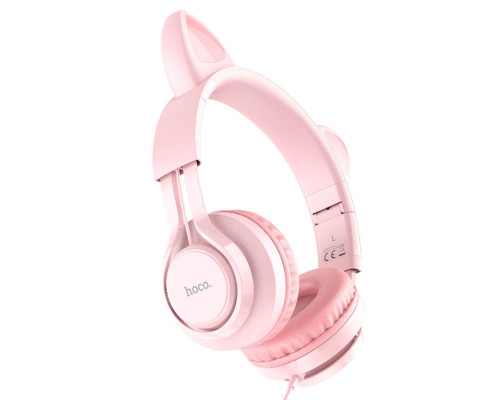 Навушники HOCO W36 Cat ear headphones with mic Pink