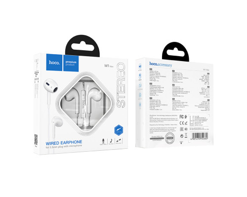 Навушники HOCO M1 Max crystal earphones with mic White