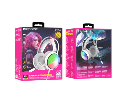 Навушники BOROFONE BO108 Flame gaming headphones White