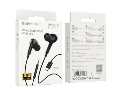 Навушники BOROFONE BM30 Pro Original series earphones for Type-C Black