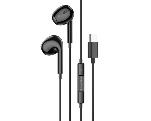 Навушники BOROFONE BM80 Max Gorgeous Type-C wire-controlled digital earphones with microphone Black