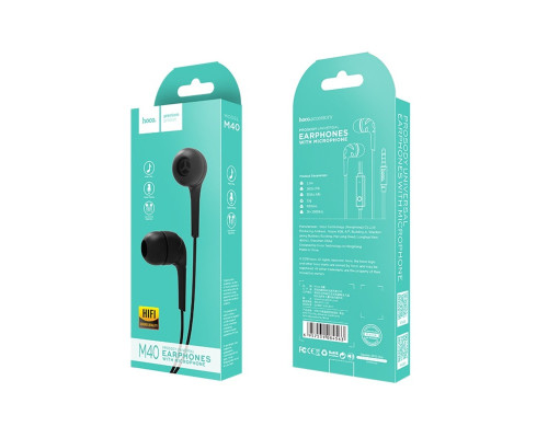 Навушники HOCO M40 Prosody universal earphones with microphone Black