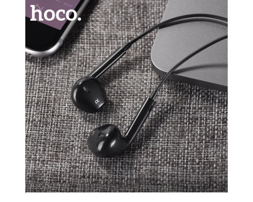 Навушники HOCO M101 Crystal joy wire-controlled earphones with microphone Black