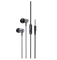 Навушники HOCO M108 Spring metal universal earphones with mic Metal Gray