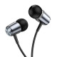 Навушники HOCO M108 Spring metal universal earphones with mic Metal Gray