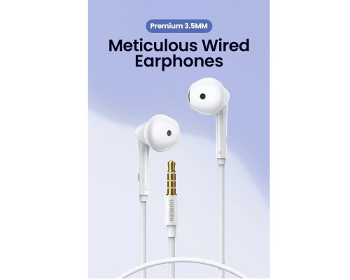 Навушники UGREEN EP101 Wired Earphones with 3.5mm Plug (White)