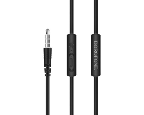 Навушники BOROFONE BM37 Noble sound wire control earphones with mic Black