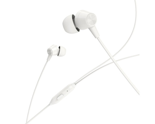 Навушники BOROFONE BM20 DasMelody earphones with mic, 3.5mm audio plug, single button control, White