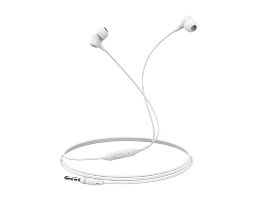 Навушники BOROFONE BM20 DasMelody earphones with mic, 3.5mm audio plug, single button control, White